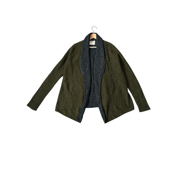Abercrombie & Fitch Shawl Collar Cardigan Sweater Olive Green Size Medium - Picture 1 of 8